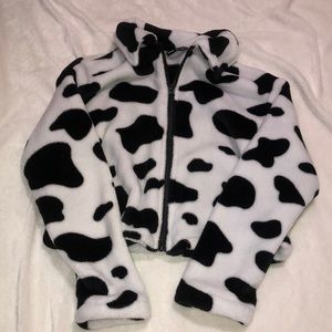 cowprint cropped jacket
